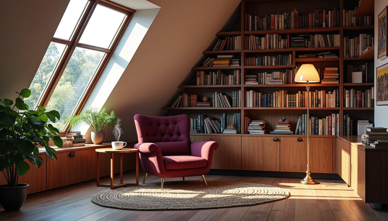 d&eacute;couvrez comment transformer une pi&egrave;ce atypique en un coin biblioth&egrave;que chaleureux et fonctionnel. inspirez-vous de nos conseils pour optimiser l'espace, choisir le mobilier adapt&eacute; et cr&eacute;er une ambiance propice &agrave; la lecture.