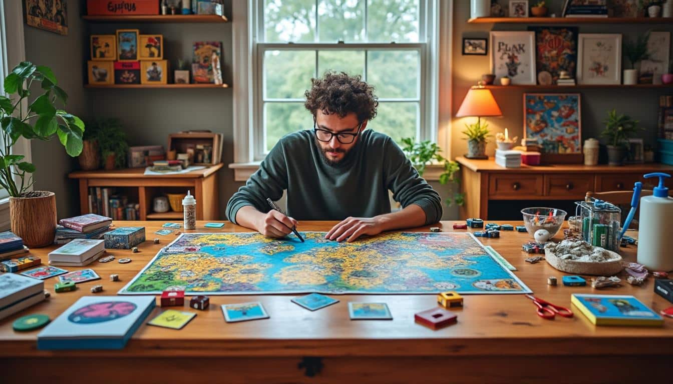 d&eacute;couvrez comment fabriquer vos propres jeux de soci&eacute;t&eacute; personnalis&eacute;s &agrave; la maison avec des mat&eacute;riaux simples et des id&eacute;es cr&eacute;atives. ajoutez une touche unique &agrave; vos soir&eacute;es en famille ou entre amis gr&acirc;ce &agrave; des jeux faits main qui refl&egrave;tent vos passions et votre imagination.